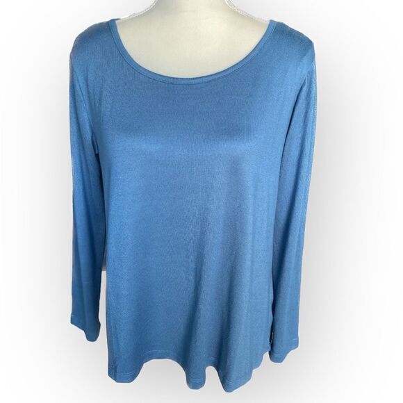 Natori Relaxed Fit Teal long Sleeve Top - Picture 1 of 4